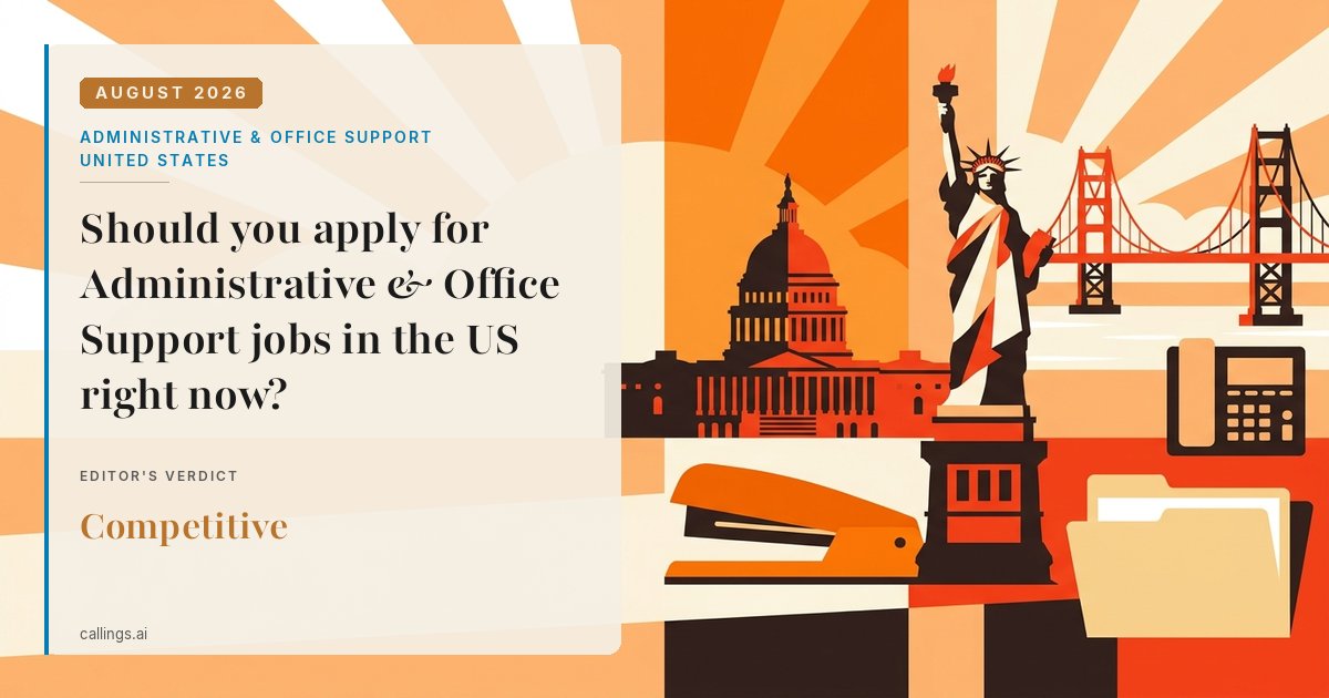 Administrative & Office Support job market report cover, United States, 2026-08