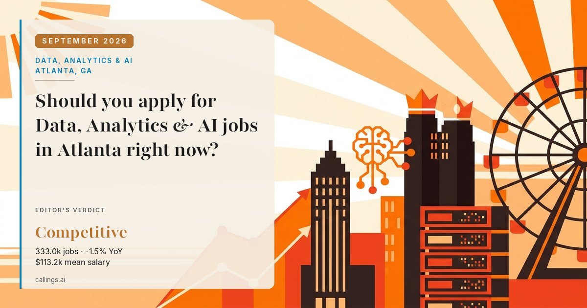 Data, Analytics & AI job market report cover, Atlanta-Sandy Springs-Roswell, GA, 2026-09