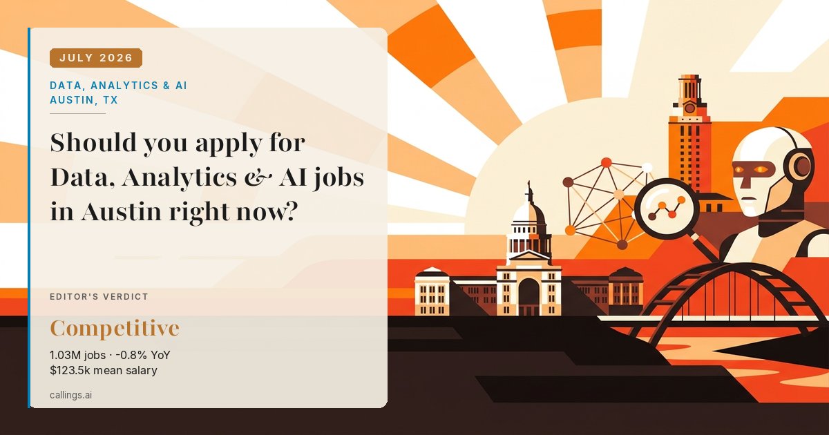 Data, Analytics & AI job market report cover, Austin-Round Rock-San Marcos, TX, 2026-07
