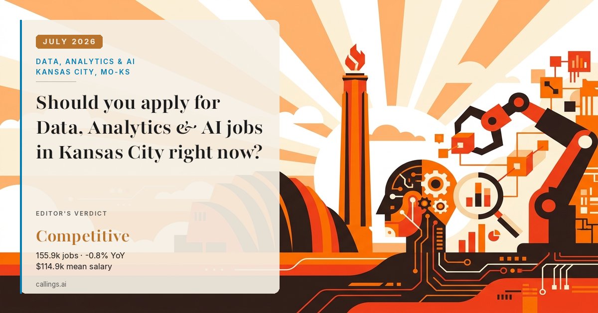 Data, Analytics & AI job market report cover, Kansas City, MO-KS, 2026-07