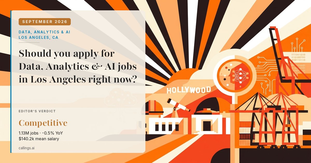 Data, Analytics & AI job market report cover, Los Angeles-Long Beach-Anaheim, CA, 2026-09