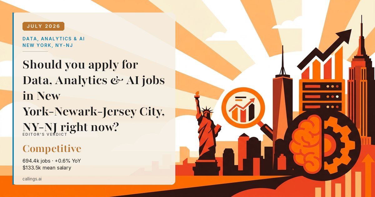 Data, Analytics & AI job market report cover, New York-Newark-Jersey City, NY-NJ, 2026-07