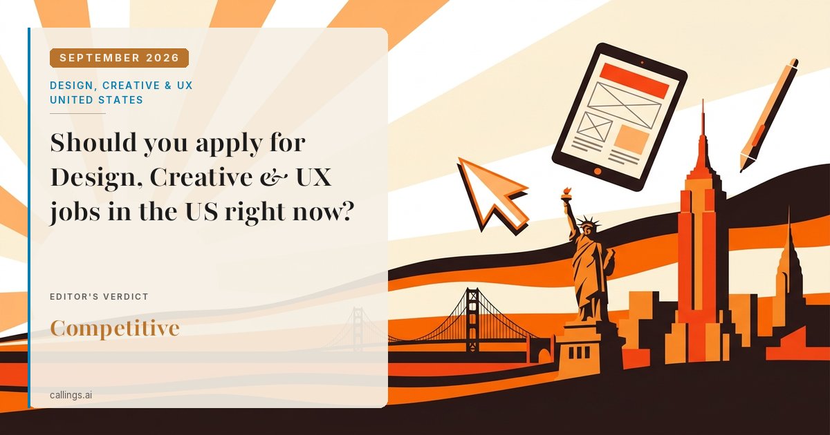 Design, Creative & UX job market report cover, United States, 2026-09