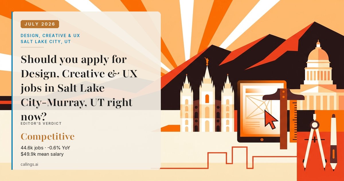 Design, Creative & UX job market report cover, Salt Lake City-Murray, UT, 2026-07