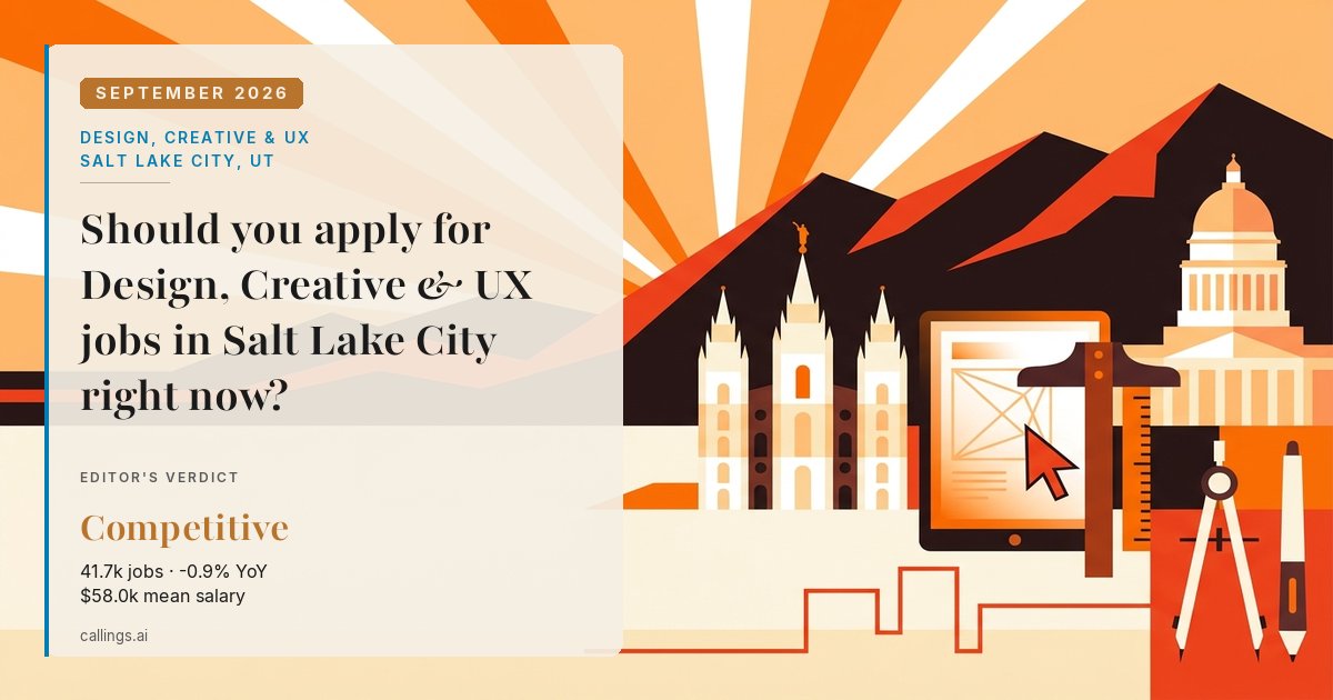 Design, Creative & UX job market report cover, Salt Lake City-Murray, UT, 2026-09