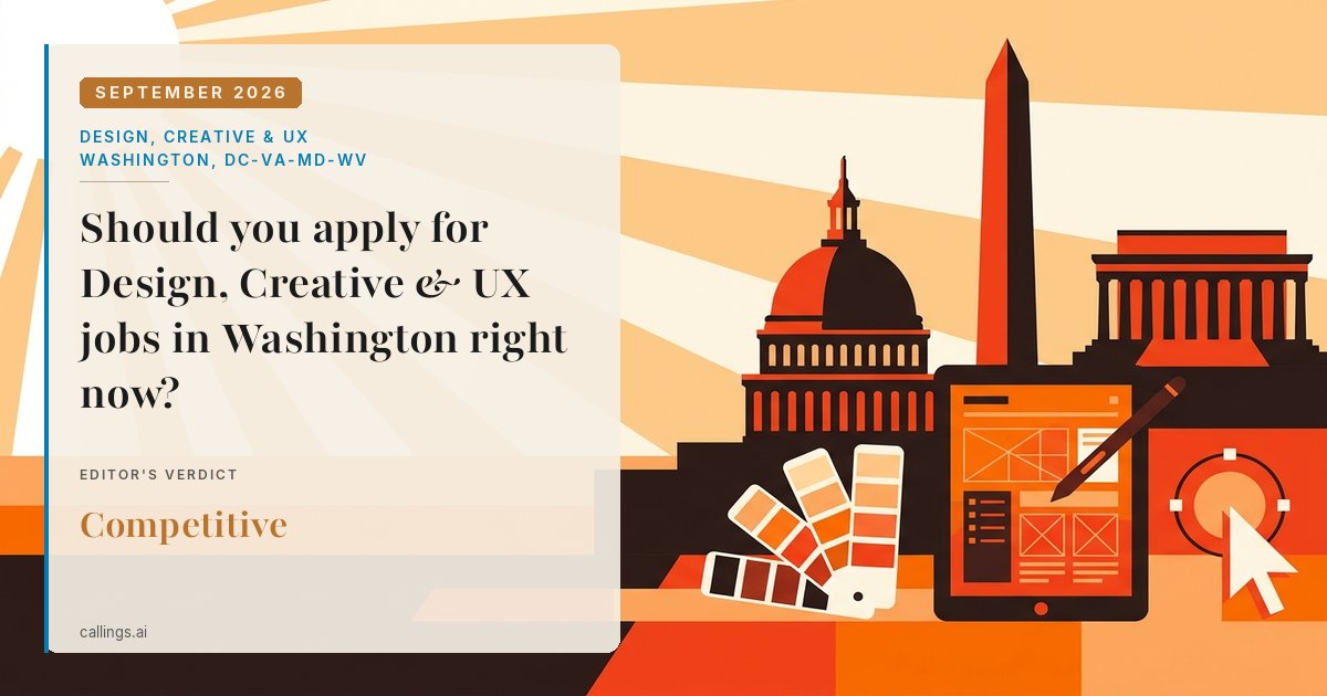 Design, Creative & UX job market report cover, Washington-Arlington-Alexandria, DC-VA-MD-WV, 2026-09