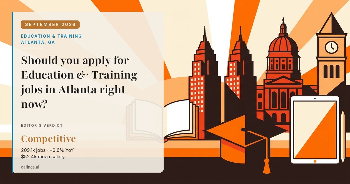Education & Training job market report cover, Atlanta-Sandy Springs-Roswell, GA, 2026-09