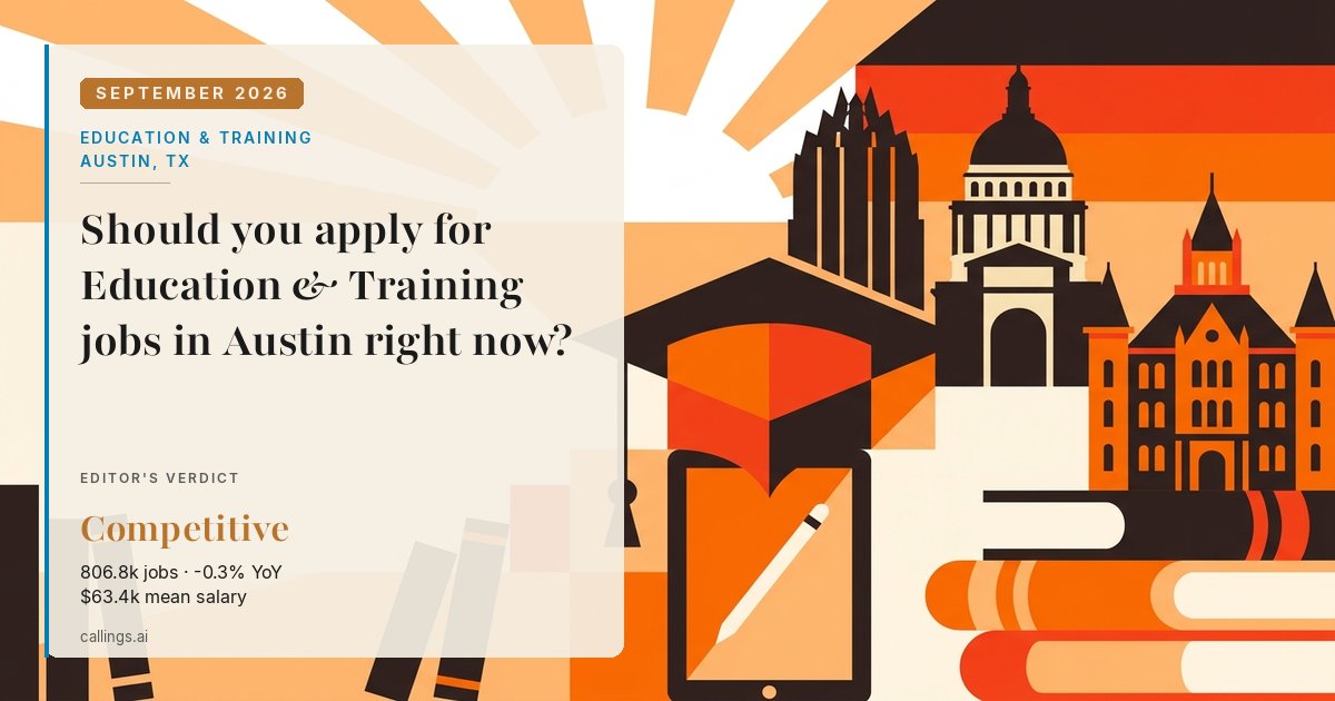 Education & Training job market report cover, Austin-Round Rock-San Marcos, TX, 2026-09