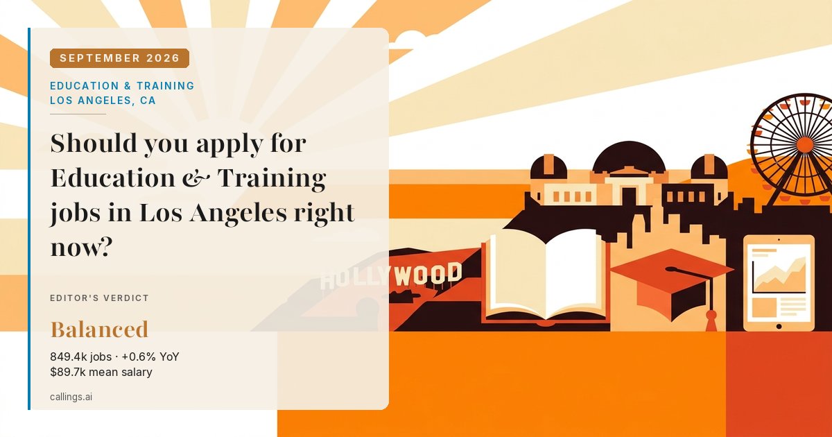 Education & Training job market report cover, Los Angeles-Long Beach-Anaheim, CA, 2026-09