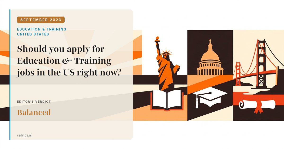 Education & Training job market report cover, United States, 2026-09