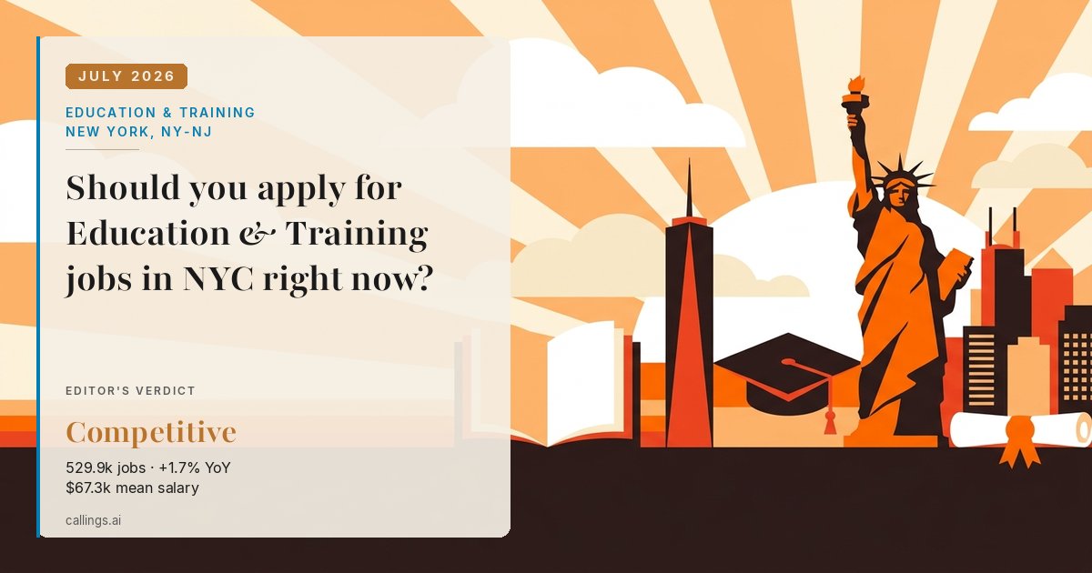 Education & Training job market report cover, New York-Newark-Jersey City, NY-NJ, 2026-07