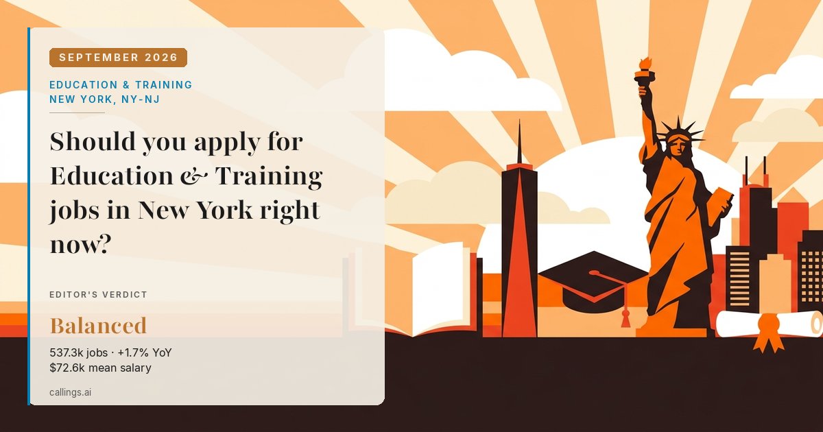 Education & Training job market report cover, New York-Newark-Jersey City, NY-NJ, 2026-09