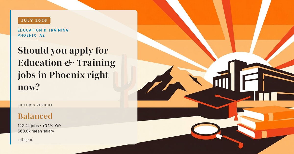 Education & Training job market report cover, Phoenix-Mesa-Chandler, AZ, 2026-07