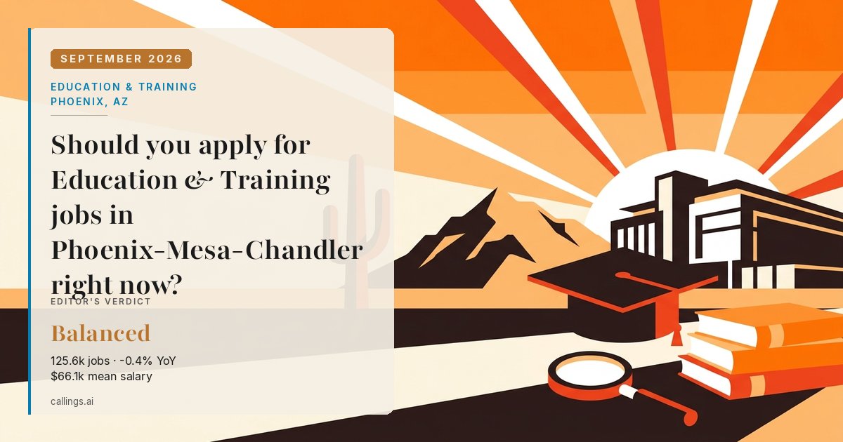 Education & Training job market report cover, Phoenix-Mesa-Chandler, AZ, 2026-09