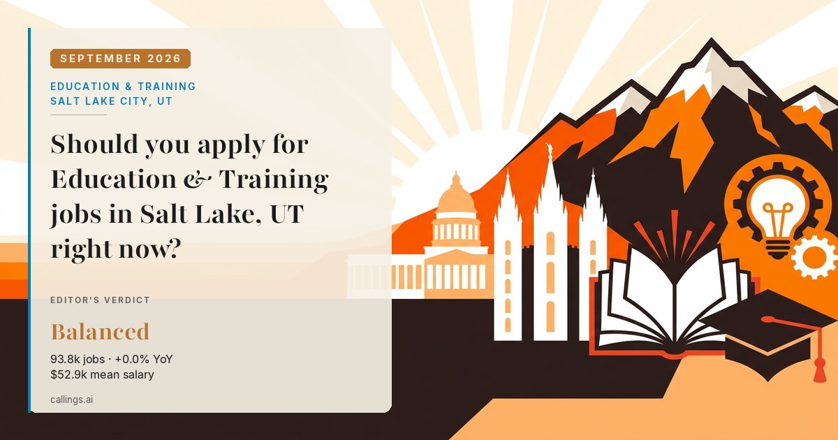 Education & Training job market report cover, Salt Lake City-Murray, UT, 2026-09