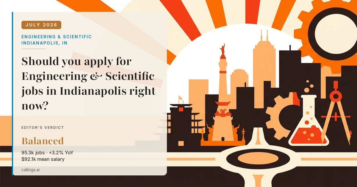 Engineering & Scientific job market report cover, Indianapolis-Carmel-Greenwood, IN, 2026-07