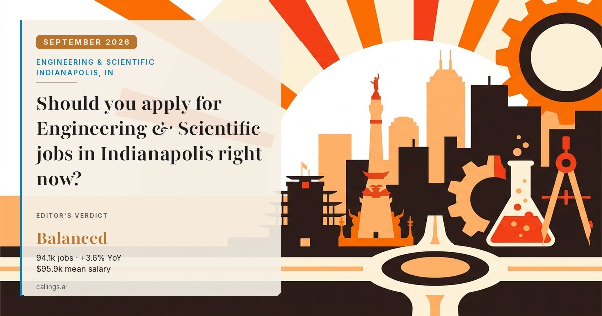 Engineering & Scientific job market report cover, Indianapolis-Carmel-Greenwood, IN, 2026-09