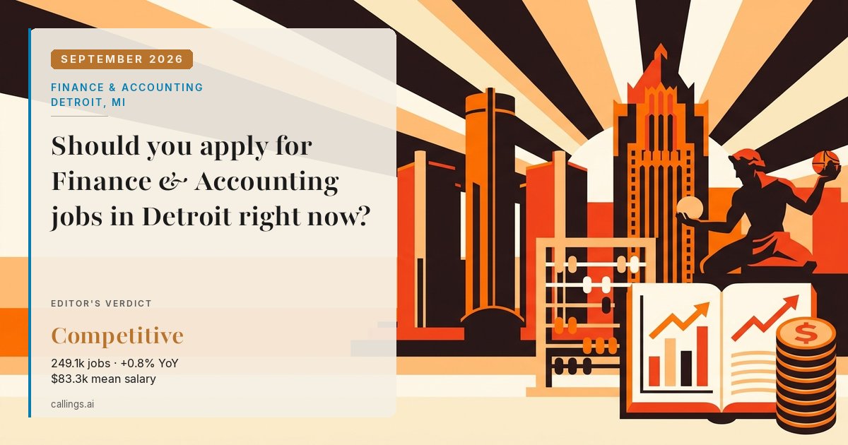 Finance & Accounting job market report cover, Detroit-Warren-Dearborn, MI, 2026-09