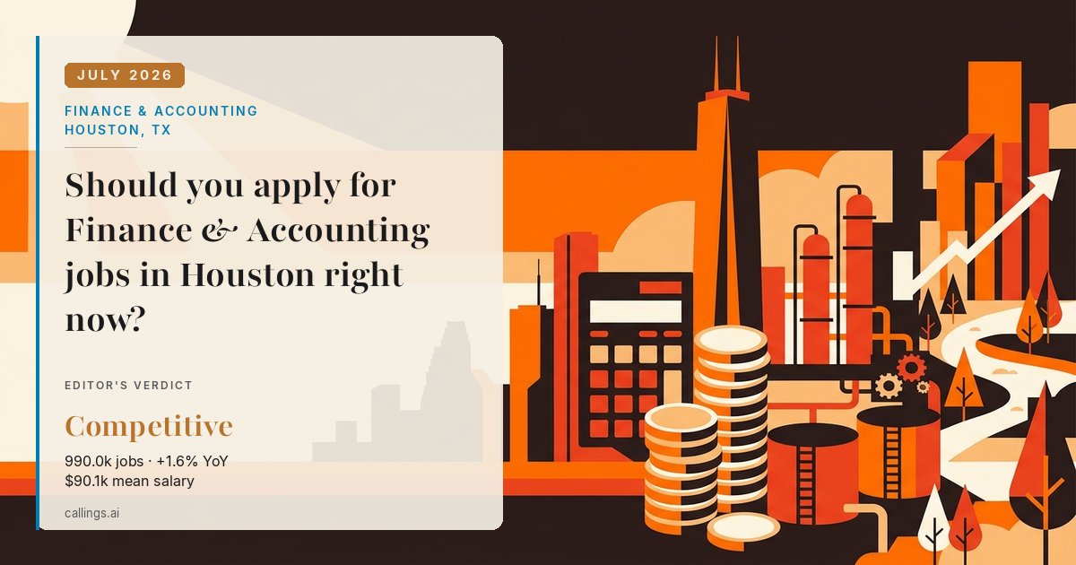 Finance & Accounting job market report cover, Houston-Pasadena-The Woodlands, TX, 2026-07