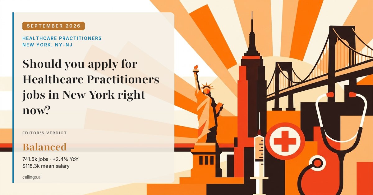 Healthcare Practitioners job market report cover, New York-Newark-Jersey City, NY-NJ, 2026-09