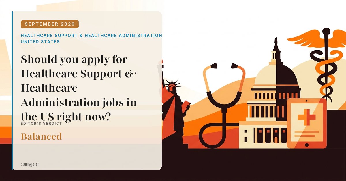 Healthcare Support & Healthcare Administration job market report cover, United States, 2026-09