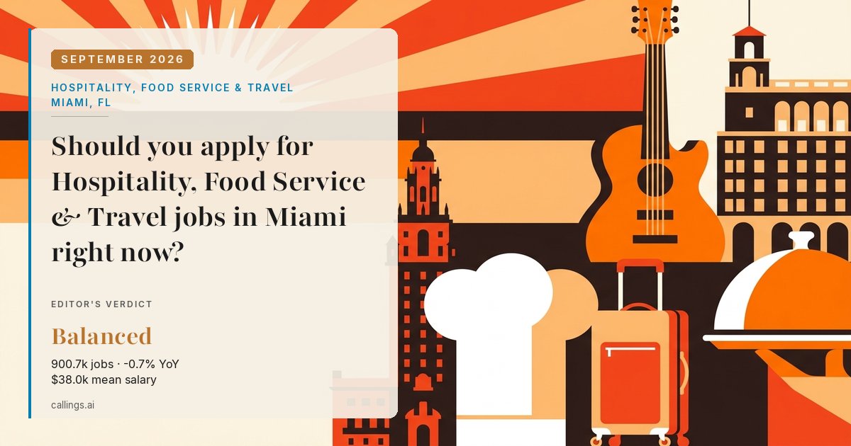 Hospitality, Food Service & Travel job market report cover, Miami-Fort Lauderdale-West Palm Beach, FL, 2026-09