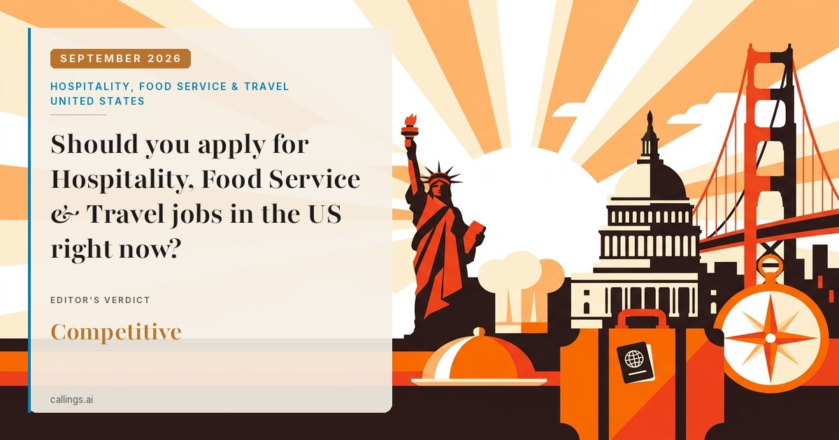 Hospitality, Food Service & Travel job market report cover, United States, 2026-09