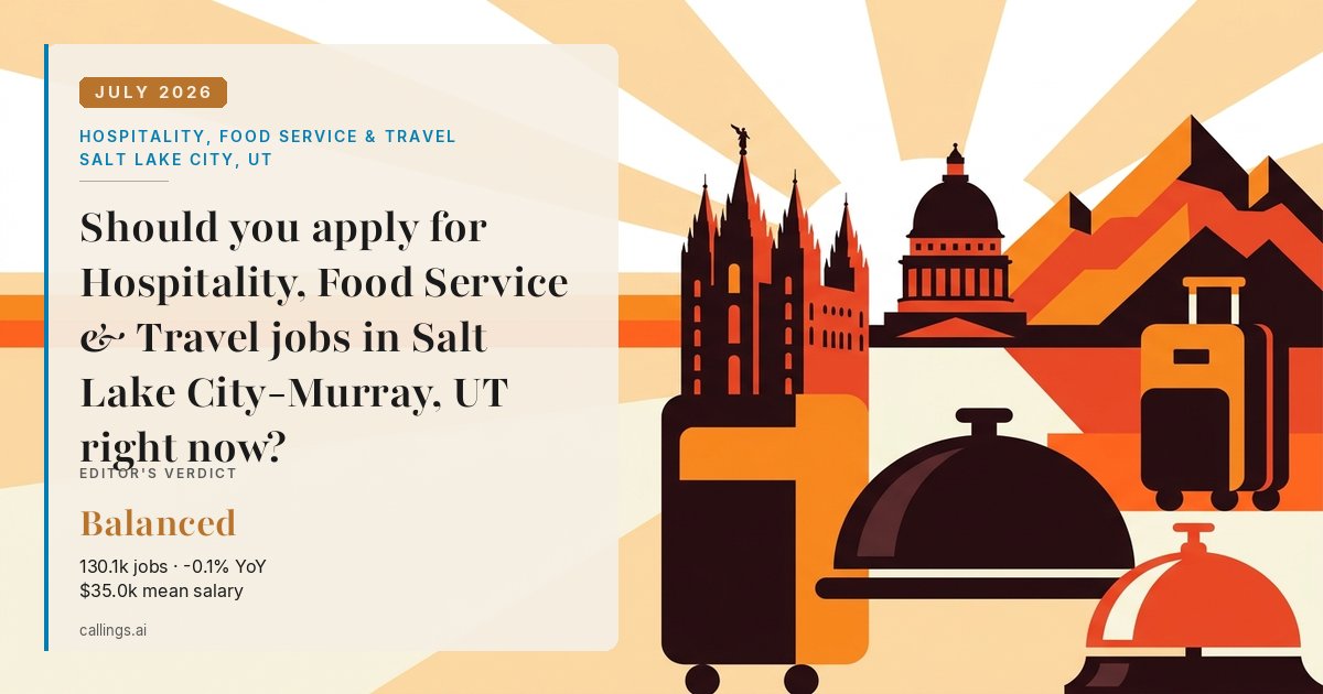 Hospitality, Food Service & Travel job market report cover, Salt Lake City-Murray, UT, 2026-07