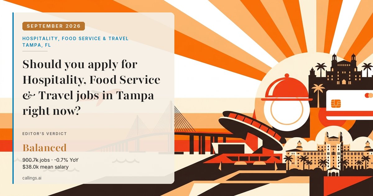Hospitality, Food Service & Travel job market report cover, Tampa-St. Petersburg-Clearwater, FL, 2026-09