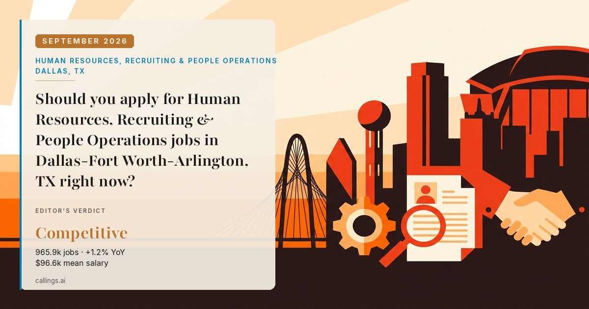Human Resources, Recruiting & People Operations job market report cover, Dallas-Fort Worth-Arlington, TX, 2026-09