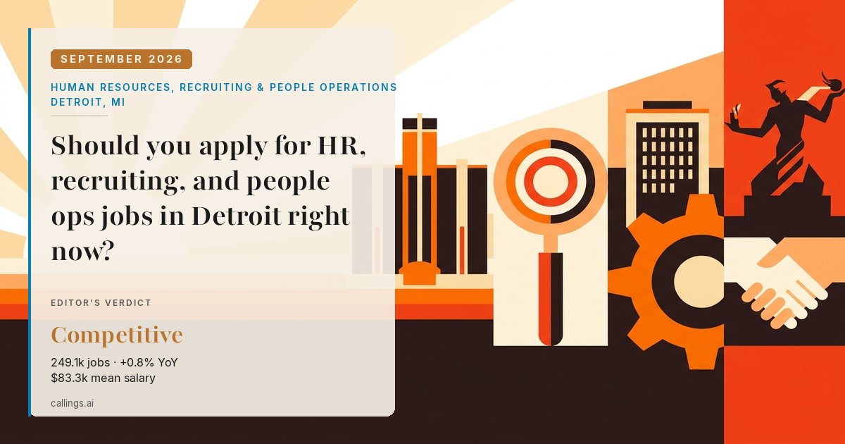 Human Resources, Recruiting & People Operations job market report cover, Detroit-Warren-Dearborn, MI, 2026-09