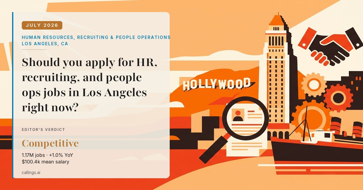 Human Resources, Recruiting & People Operations job market report cover, Los Angeles-Long Beach-Anaheim, CA, 2026-07