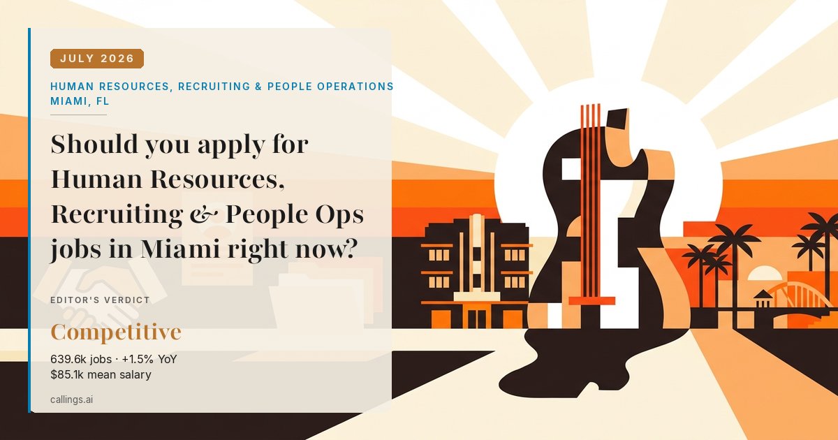 Human Resources, Recruiting & People Operations job market report cover, Miami-Fort Lauderdale-West Palm Beach, FL, 2026-07