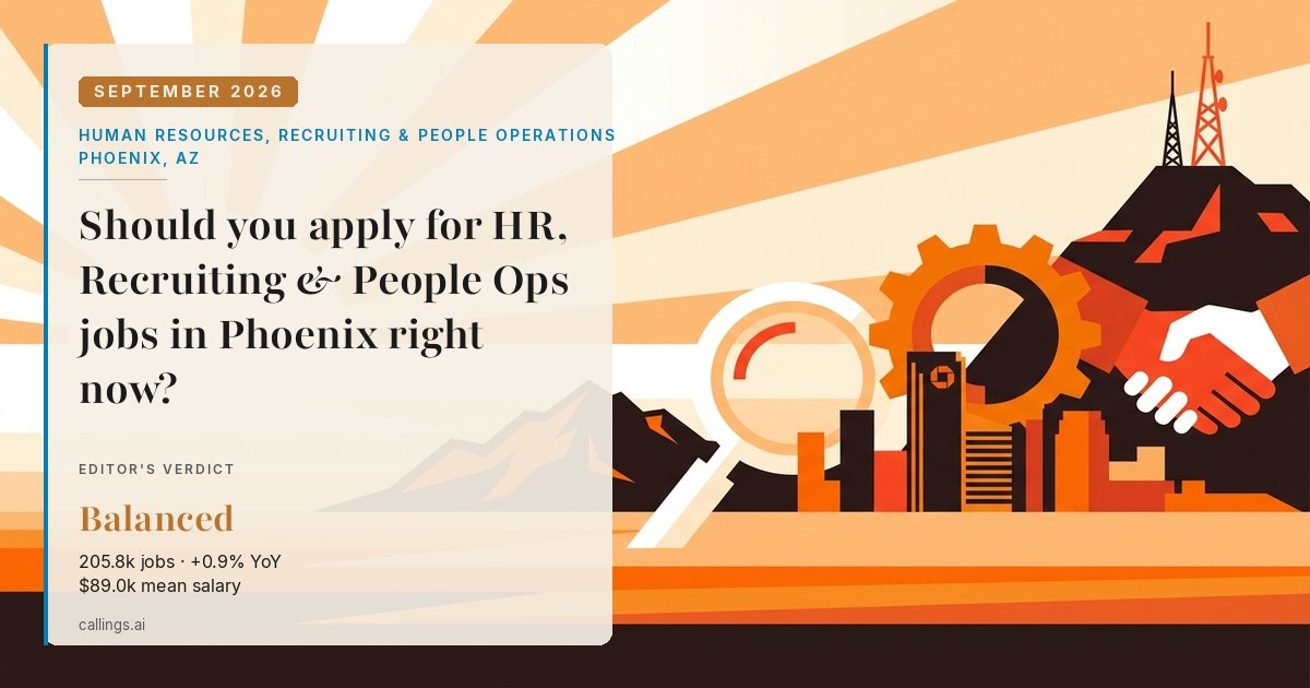 Human Resources, Recruiting & People Operations job market report cover, Phoenix-Mesa-Chandler, AZ, 2026-09