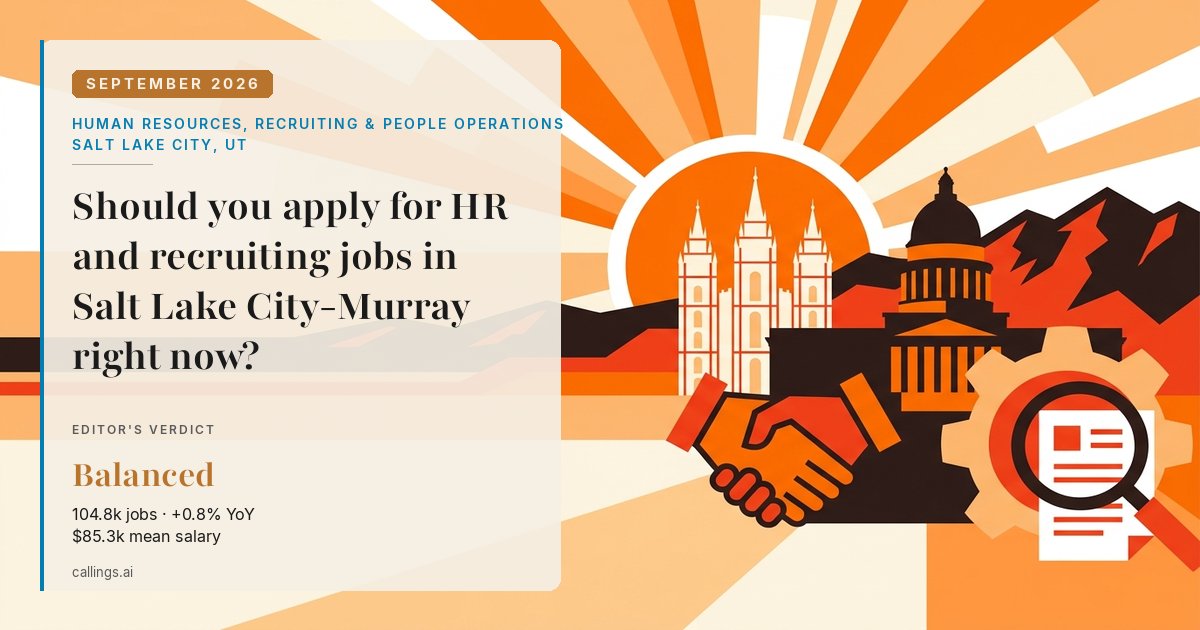 Human Resources, Recruiting & People Operations job market report cover, Salt Lake City-Murray, UT, 2026-09