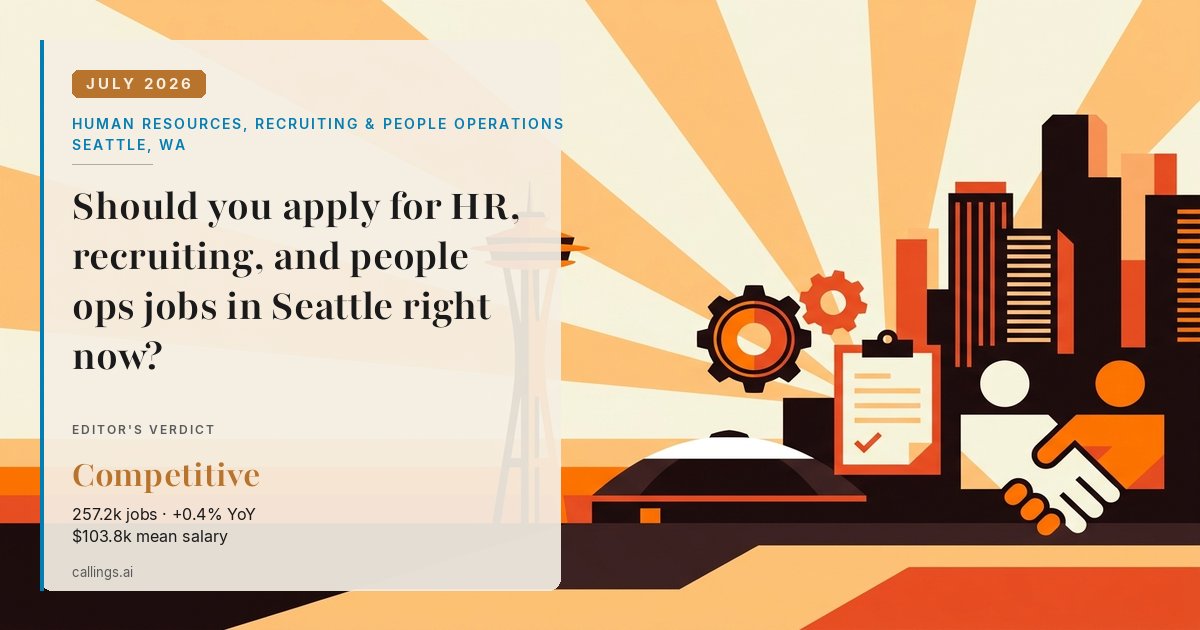 Human Resources, Recruiting & People Operations job market report cover, Seattle-Tacoma-Bellevue, WA, 2026-07
