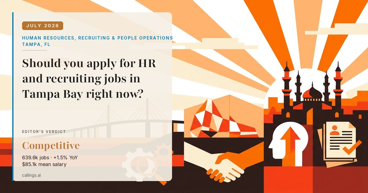 Human Resources, Recruiting & People Operations job market report cover, Tampa-St. Petersburg-Clearwater, FL, 2026-07