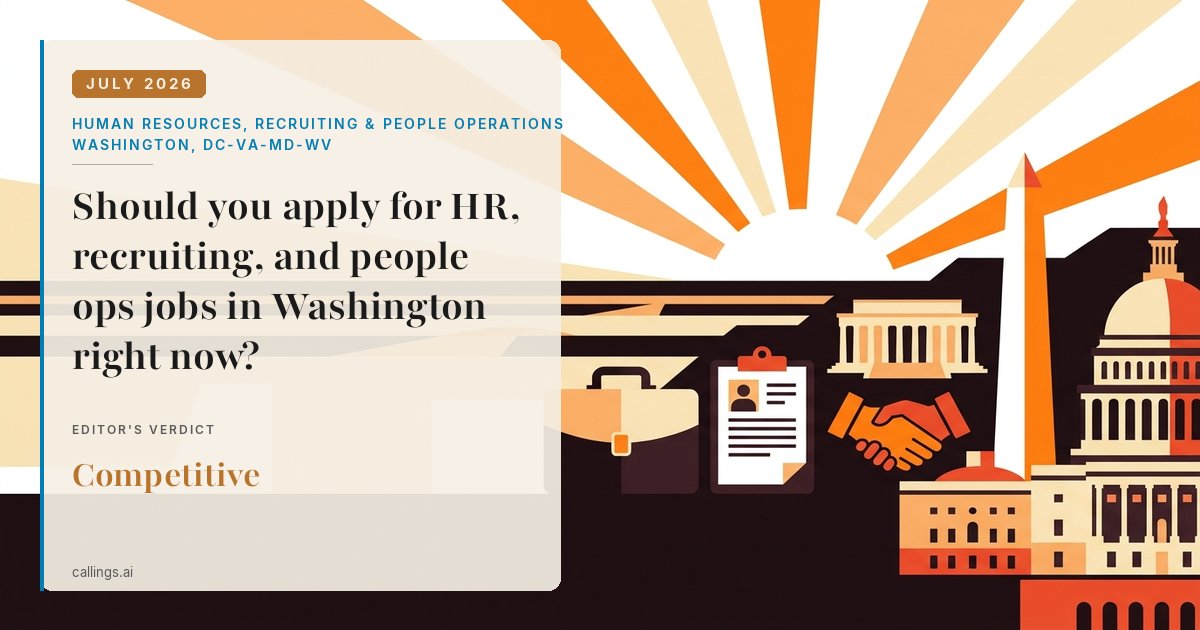 Human Resources, Recruiting & People Operations job market report cover, Washington-Arlington-Alexandria, DC-VA-MD-WV, 2026-07