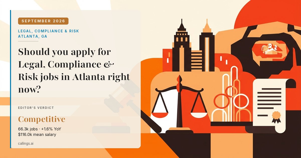 Legal, Compliance & Risk job market report cover, Atlanta-Sandy Springs-Roswell, GA, 2026-09