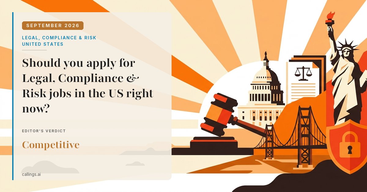 Legal, Compliance & Risk job market report cover, United States, 2026-09