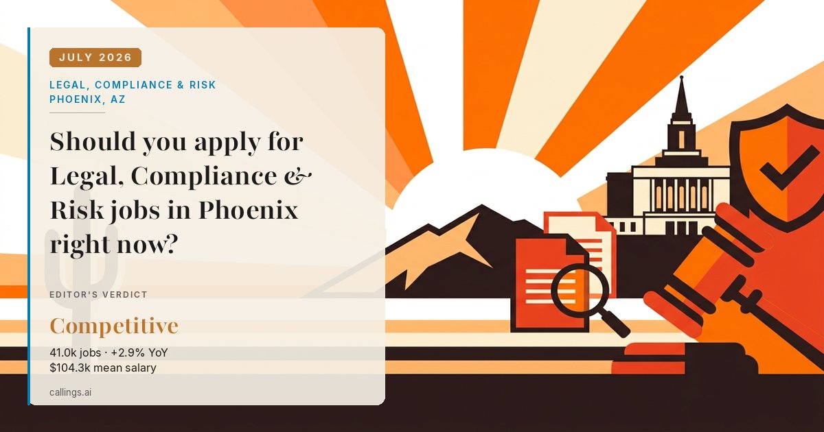 Legal, Compliance & Risk job market report cover, Phoenix-Mesa-Chandler, AZ, 2026-07