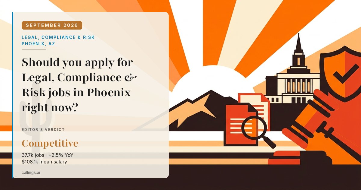 Legal, Compliance & Risk job market report cover, Phoenix-Mesa-Chandler, AZ, 2026-09