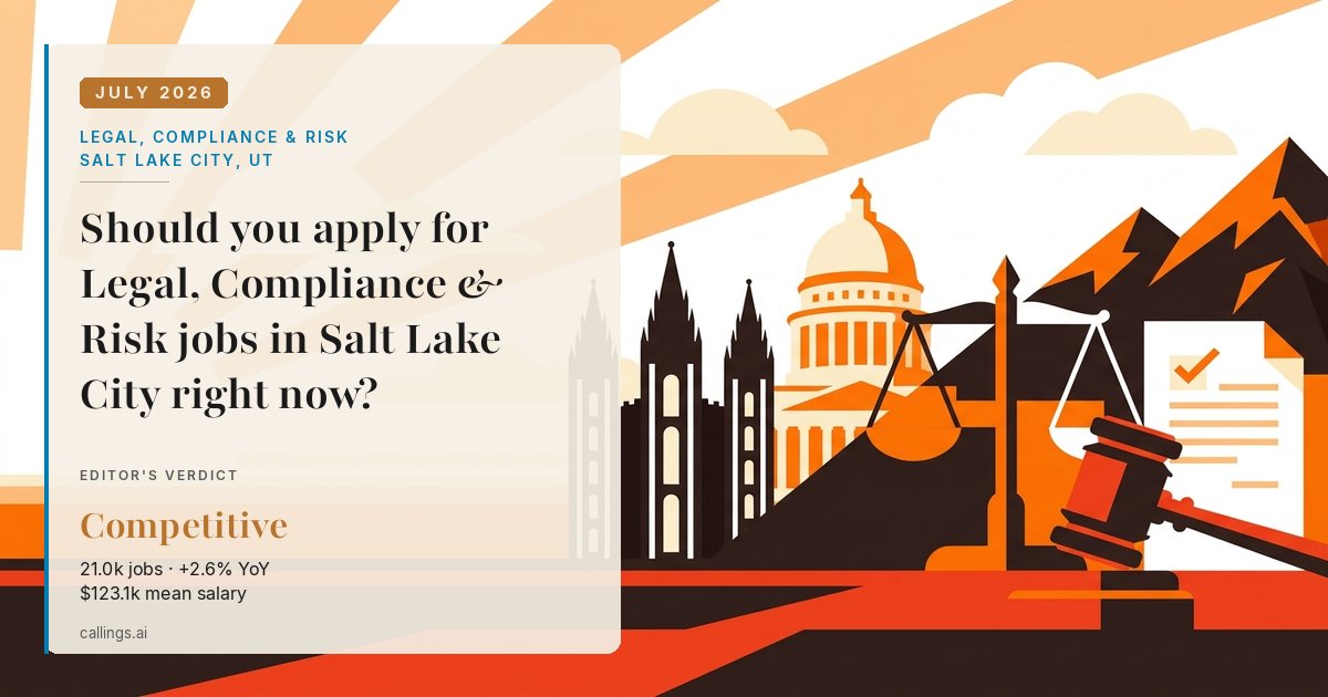 Legal, Compliance & Risk job market report cover, Salt Lake City-Murray, UT, 2026-07