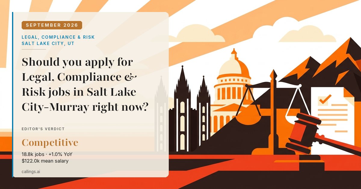 Legal, Compliance & Risk job market report cover, Salt Lake City-Murray, UT, 2026-09