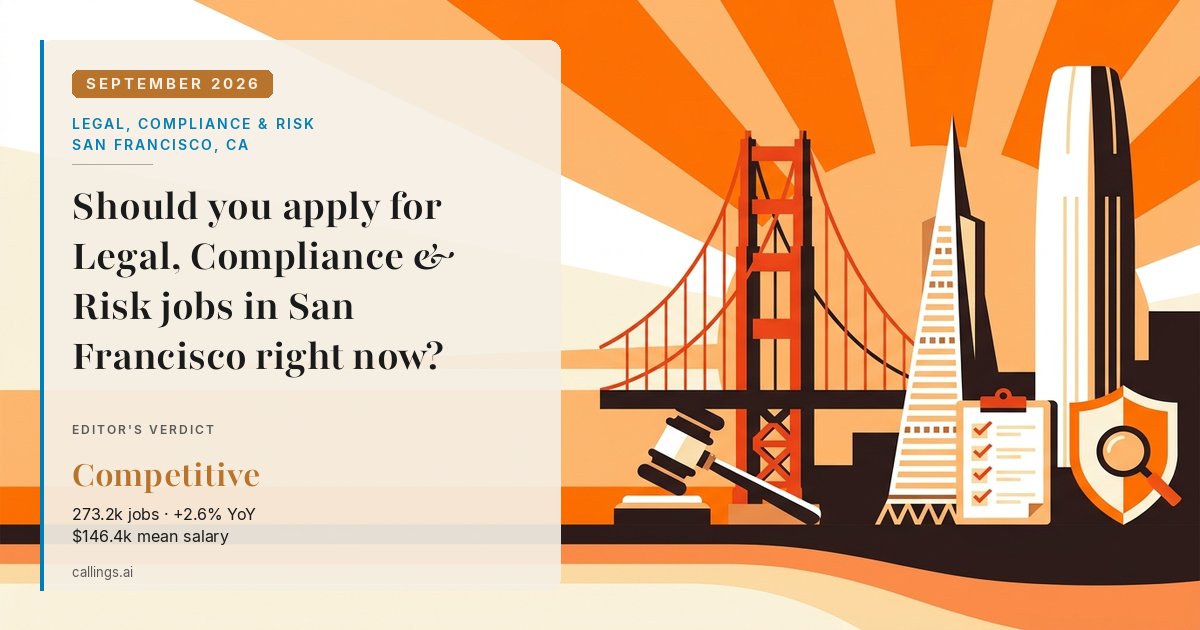 Legal, Compliance & Risk job market report cover, San Francisco-Oakland-Fremont, CA, 2026-09