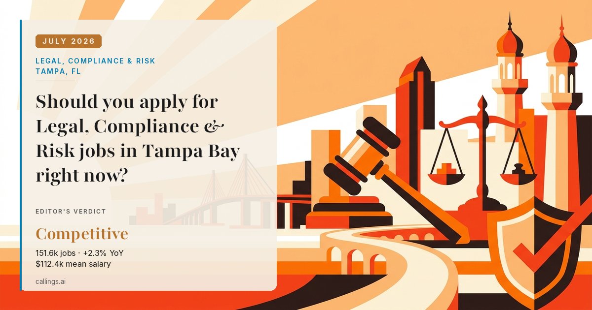 Legal, Compliance & Risk job market report cover, Tampa-St. Petersburg-Clearwater, FL, 2026-07