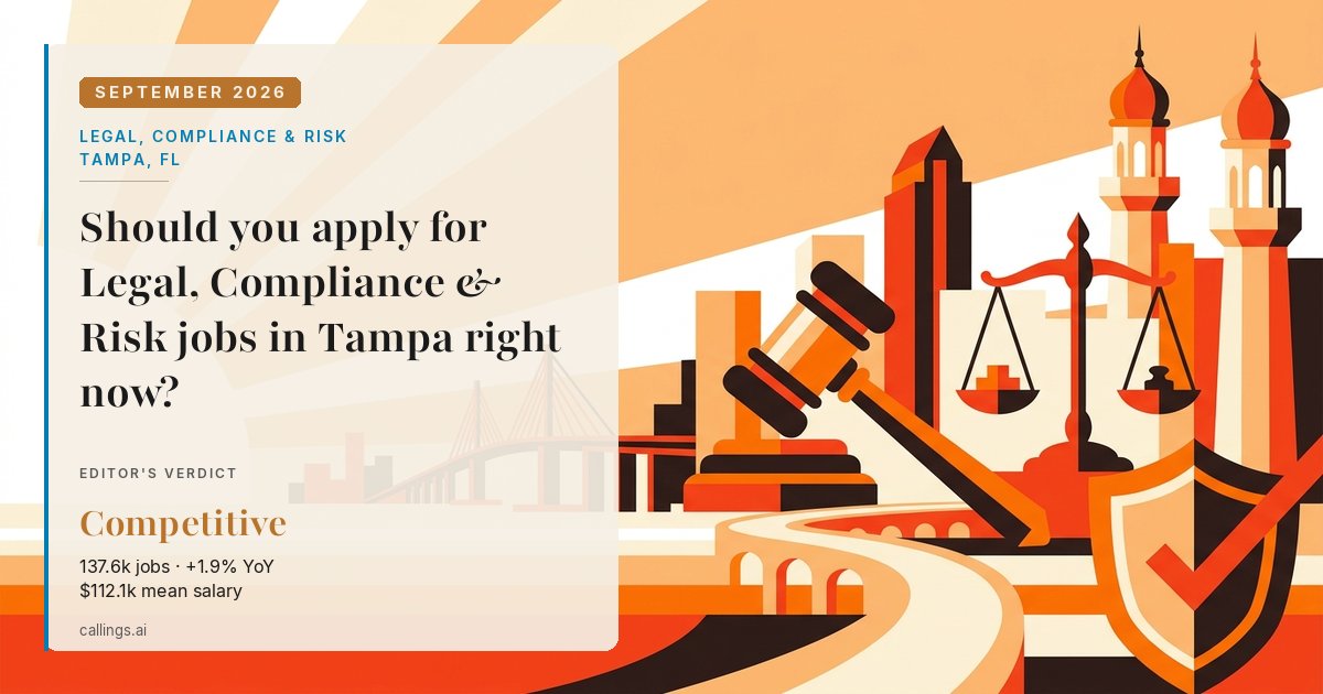 Legal, Compliance & Risk job market report cover, Tampa-St. Petersburg-Clearwater, FL, 2026-09
