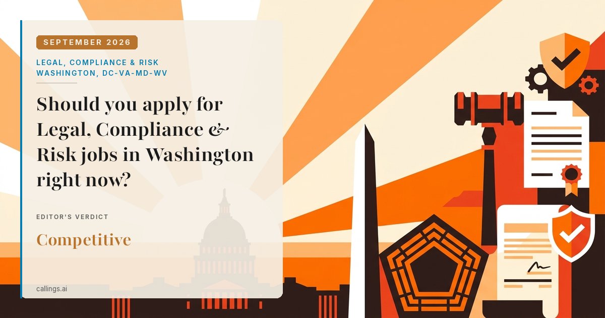 Legal, Compliance & Risk job market report cover, Washington-Arlington-Alexandria, DC-VA-MD-WV, 2026-09