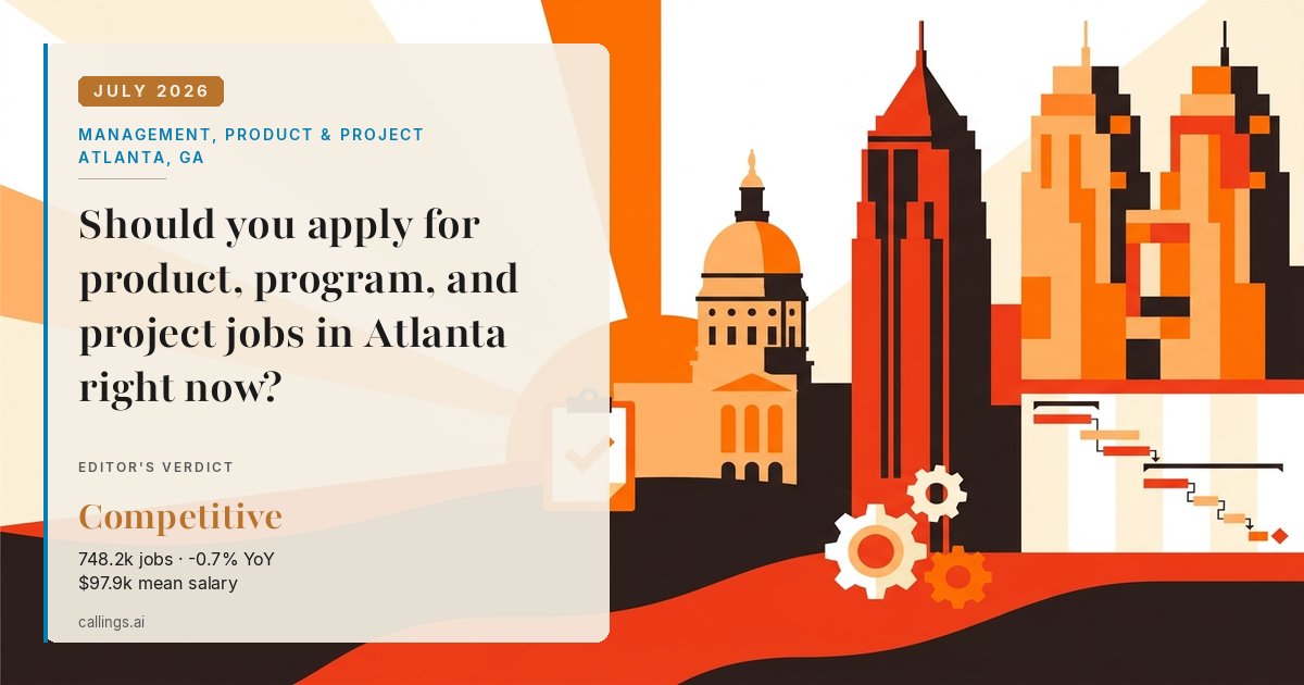 Management, Product & Project job market report cover, Atlanta-Sandy Springs-Roswell, GA, 2026-07