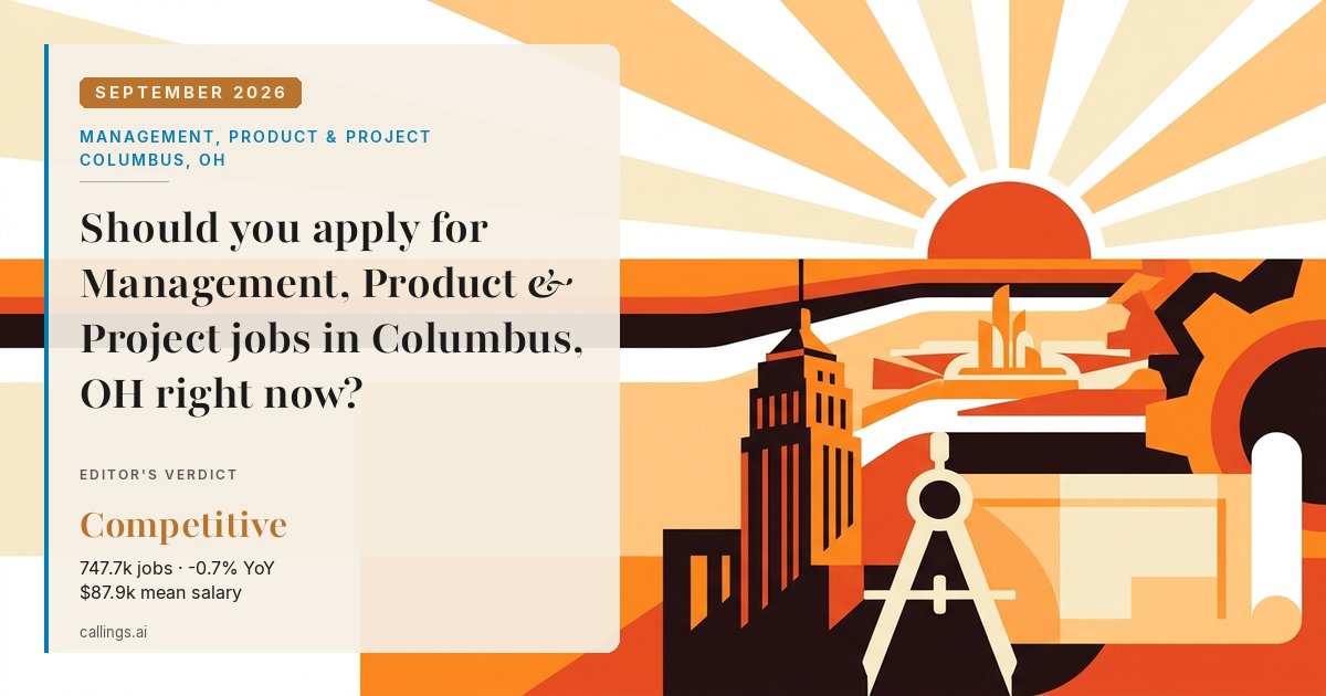 Management, Product & Project job market report cover, Columbus, OH, 2026-09